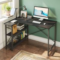 Bestier L-Shaped Corner Computer Desk with Storage Shelf - 48