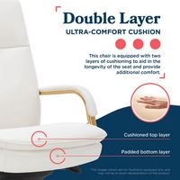 La-Z-Boy - Opus Executive Mid-Back Bonded Leather Office Chair - White and Gold - Alternate Views