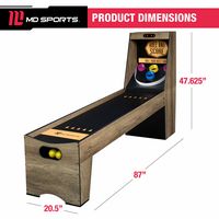 MD Sports 7’ 3” Compact Roll and Score Arcade Game with Electronic Scoring and Ball Return System... - Alternate Views