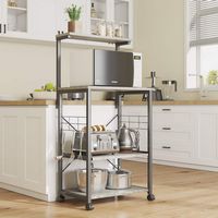 Bestier - Kitchen Baker's Rack with Storage Shelves and USB Outlets - Wash White - Alternate Views