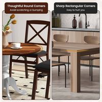 Costway 4-Person Dining Table Wooden Kitchen Table with Solid Rubber Wood Frame for Kitchen - Whi... - Alternate Views