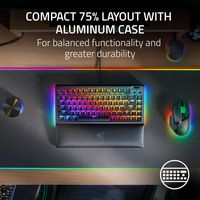 Razer - BlackWidow V4 75% Wired Orange Switch Gaming Keyboard with Hot-Swappable Design - Black - Alternate Views