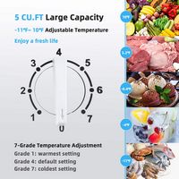 Costway 5 Cubic Feet Chest Freezer w/Removable Storage Basket Deep Freezer - White - Alternate Views