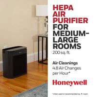 Honeywell - PowerPlus HEPA Air Purifier, Medium-Large Rooms (200 Sq. Ft.) - Black - Alternate Views