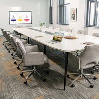 Costway - Leisure Hollow Mid-Back Adjustable Task Chair with Armrests - Grey - Alternate Views