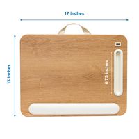 LapGear - Sidekick Pro Lap Desk with LED Conference Light - White Oak Woodgrain - Alternate Views
