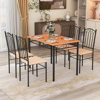 Costway 5 PCS Dining Set Wood Metal 30