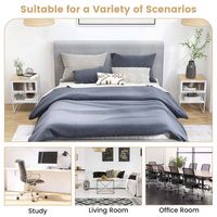 Costway 2 PCS Home Nightstand 3-Tier Storage Table with Open Shelf Heavy-duty Metal Frame - White - Alternate Views