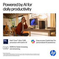 HP - OmniDesk Desktop - Intel Core Ultra 7 - 16GB DDR5 Memory - 1TB SSD - Dark Wood - Alternate Views