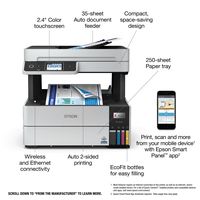 Epson - EcoTank Pro ET-5170 Wireless All-in-One Supertank Printer - White - Alternate Views