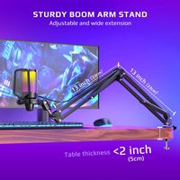 FIFINE - RGB USB Condenser Gaming Microphone and Stand Bundle - Alternate Views