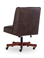 Linon Home Décor - Donora Faux Leather Adjustable Office Chair With Wood Base - Brown - Alternate Views
