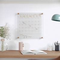 Martha Stewart - Grayson Premium Clear Acrylic Wall Calendar with Gold Printing and Dry Erase Mar... - Alternate Views