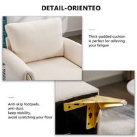 Bestier - Linen Arm Chair with Tufted Cushion and Lumbar Pillow - 31.1