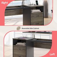 Bestier - Gaming Lift Top Desk with Outlet and File Cabinet - 60