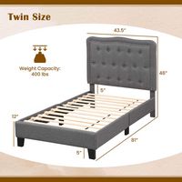 Costway Twin Size Bed Frame with 46