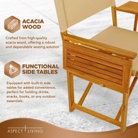 Balkene Home - Walker Outdoor Folding Directors Chair with Side Tables - Tan - Alternate Views