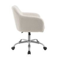 Linon Home Décor - Carvel Plush Faux Sherpa Height-Adjustable Office Chair - Off-White - Alternate Views