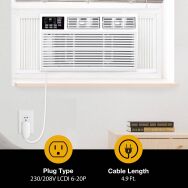 Whirlpool - 1,000 Sq. Ft. 18,000 BTU 230V Window Mounted Air Conditioner with Supplemental Heat -... - Alternate Views