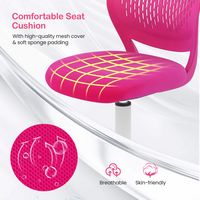 Costway Kids Desk Chair Ergonomic Swivel Children Mesh Study Height Adjustable - Rose - Alternate Views