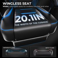 GTPlayer - F59 Racing Style Gaming Chair with Footrest - Blue - Alternate Views