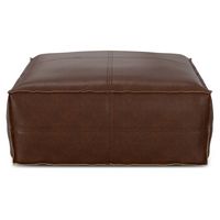 Simpli Home - Brody Large Square Coffee Table Pouf - Distressed Dark Brown - Alternate Views