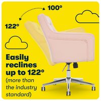 Serta - Ashland Memory Foam & Twill Fabric Home Office Chair - Blush Pink - Alternate Views