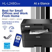 Brother - HL-L2480DW Wireless Black-and-White Refresh Subscription Eligible 3-in-1 Laser Printer ... - Alternate Views