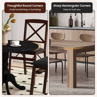 Costway 4-Person Dining Table Wooden Kitchen Table with Solid Rubber Wood Frame for Kitchen - Black - Alternate Views