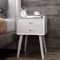 End Table with Drawers and Storage Wooden Mid-Century Accent Side Table - Alternate Views