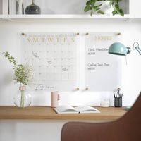 Martha Stewart - Grayson Premium Acrylic Monthly Wall Calendar and Notes Board - Clear/Gold - Alternate Views