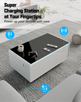 Livtab - Smart Coffee Table with Refrigerated Drawers, Wireless Charging, Bluetooth Speaker, Idea... - Alternate Views