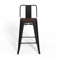 Simpli Home - Rayne Metal and Wood Counter Height Stool (Set of 4) - Black - Alternate Views