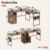 Bestier - L-Shaped Computer Desk with Storage Cabinet - 60