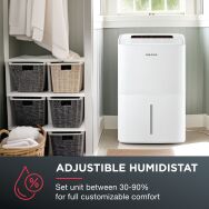 Amana - 50-Pint 8.1 Quart Bucket Capacity Portable Dehumidifier - White - Alternate Views
