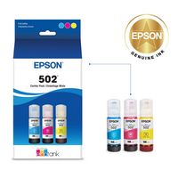 Epson - EcoTank 502 3-Pack Ink Bottles - Cyan/Magenta/Yellow - Alternate Views