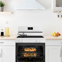Insignia™ - 5.3 Cu. Ft. Freestanding Electric Range with Dual-Size Burner and Storage Drawer - White - Alternate Views