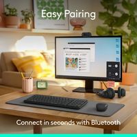 Logitech - MK250 Full-size Bluetooth Wireless Keyboard and Mouse Combo for Windows/MacOS with Fas... - Alternate Views