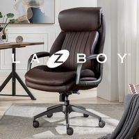 La-Z-Boy - Nova Executive Vegan Leather Office Chair with Air Lumbar Technology - Brown - Alternate Views