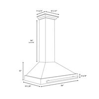 ZLINE - 36 inches - Convertible & Externally Vented - Wall Range Hood - Black stainless steel - Alternate Views