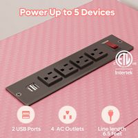 Bestier - L-Shaped Gaming Desk with Power Outlets LED Lights and Reversible Storage Shelves & Hoo... - Alternate Views