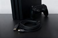 NEXT - Extra Long USB Micro 9' Play + Charge Cable For PlayStation 4 - Black - Alternate Views