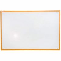 Floortex - Viztex Lacquered Steel Magnetic Dry Erase Boards with an Oak Effect Frame - 24'' x 36'... - Alternate Views