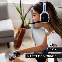 Astro Gaming - A20 Gen 2 Wireless Gaming Headset for PS5, PS4, PC - White/Blue - Alternate Views