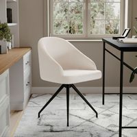 Martha Stewart - Sora Boucle Upholstered Office Chair - White Boucle/Oil Rubbed Bronze - Alternate Views