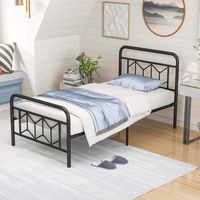 Costway Twin Size Bed Frame Mattress Foundation with Headboard 12.5