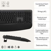 Logitech - Signature Comfort Plus Combo MK880 Wireless Keyboard and Mouse Combo with Palm Rest an... - Alternate Views