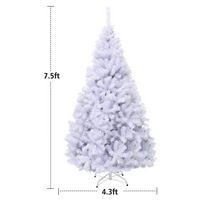 Costway - 7.5Ft Hinged Christmas Tree Pine Tree 1346 Tips Metal - White - Alternate Views