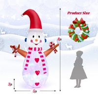 Costway 8FT Christmas Snowman Decoration Inflatable Christmas Decor with Multi-color Rotating & B... - Alternate Views