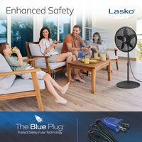 Lasko - 18 in. Oscillating 3-Speed Adjustable Large Room Pedestal Fan - Black - Alternate Views